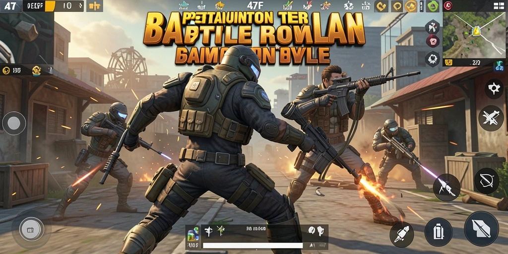 Gameplay seru dalam pertempuran Battle Royale 47F.