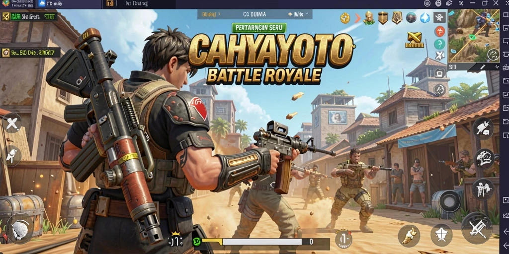 Tangkapan layar gameplay CAHAYATOTO yang menunjukkan aksi pertarungan Battle Royale.