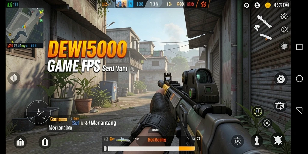 Tampilan gameplay DEWI5000 yang intens dan mendebarkan.