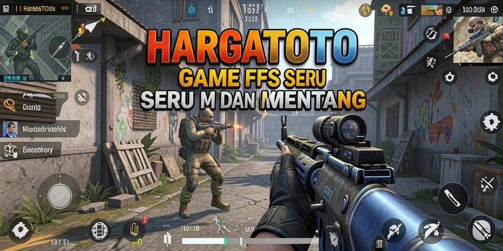 Screenshot gameplay HARGATOTO menampilkan aksi berintensitas tinggi dalam pertempuran FPS.