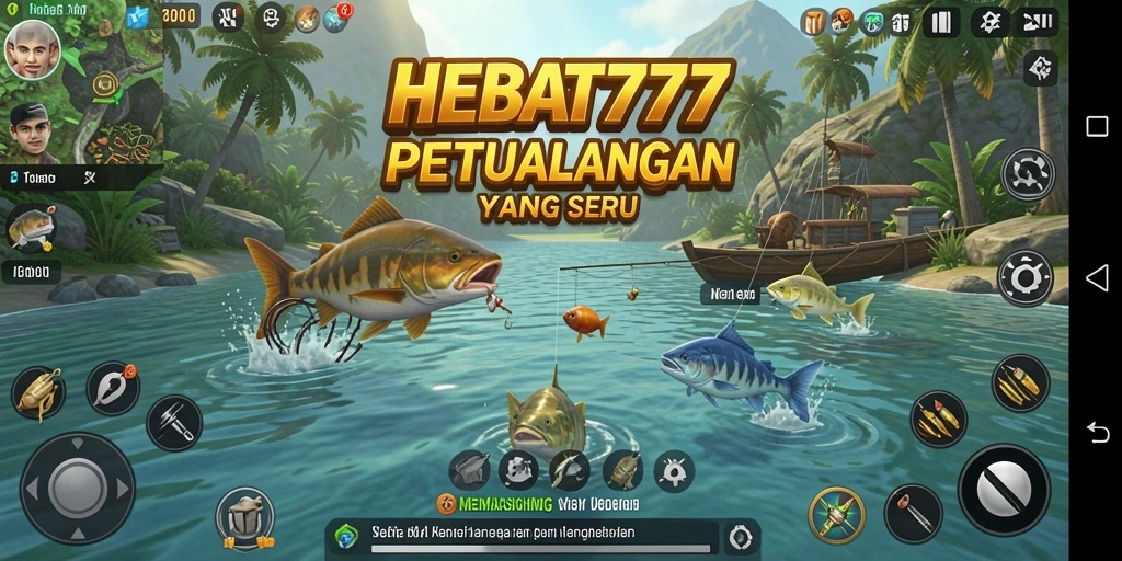 Tampilan menarik dari gameplay memancing HEBAT777 yang penuh aksi.