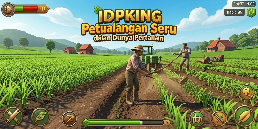 Tampilan gameplay IDPKING yang menampilkan aktivitas bertani.