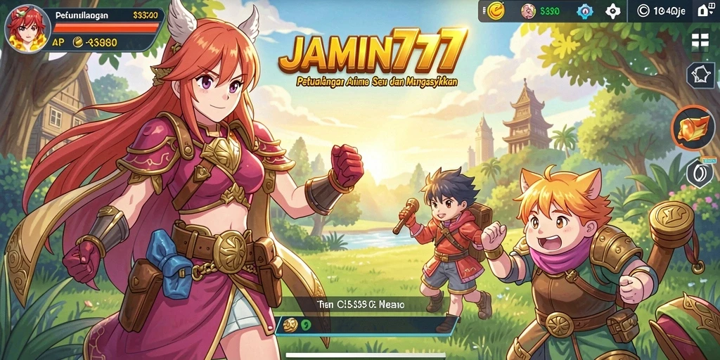 Tangkapan layar utama JAMIN777 menampilkan aksi karakter Anime yang menarik.