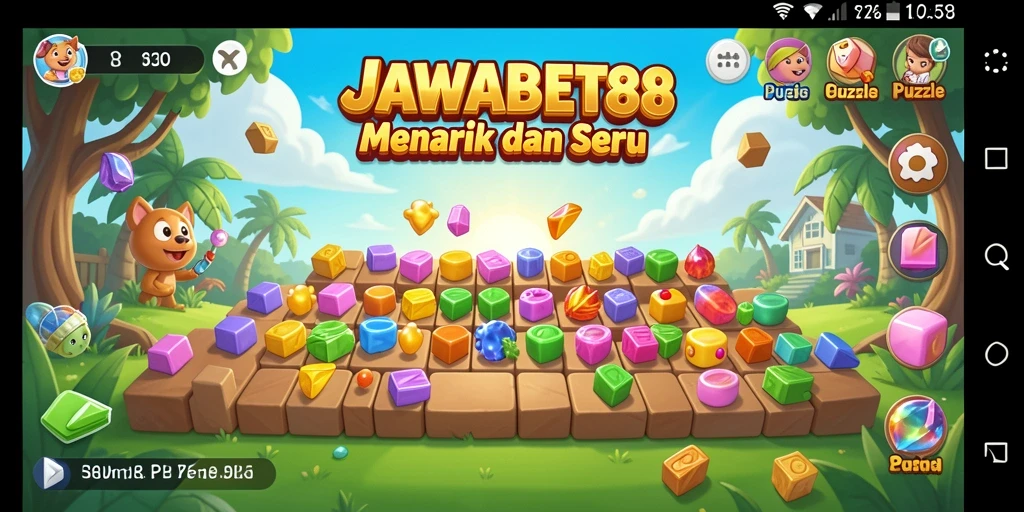 Tampilan gameplay puzzel JAWABET88 yang mendebarkan.