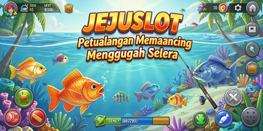 Screenshot gameplay JEJUSLOT saat menangkap ikan di laut.