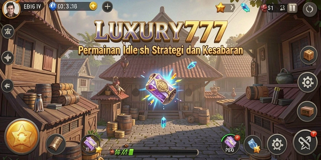 Tangkapan layar gameplay LUXURY777 dengan mekanisme pengumpulan sumber daya.