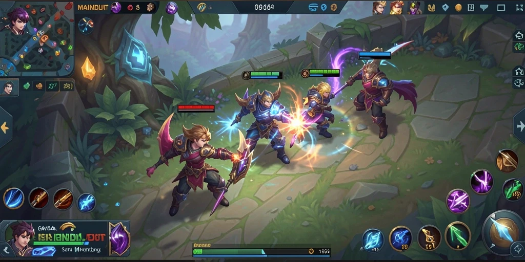 Tangkapan layar menunjukkan aksi seru dalam gameplay MOBA.