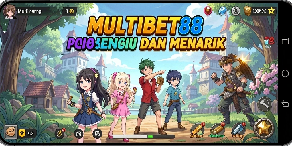 Screenshot menampilkan gameplay seru MULTIBET88 dengan karakter anime.