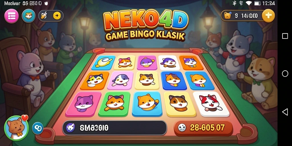 Gameplay seru NEKO4D dalam permainan Bingo dengan desain menarik.