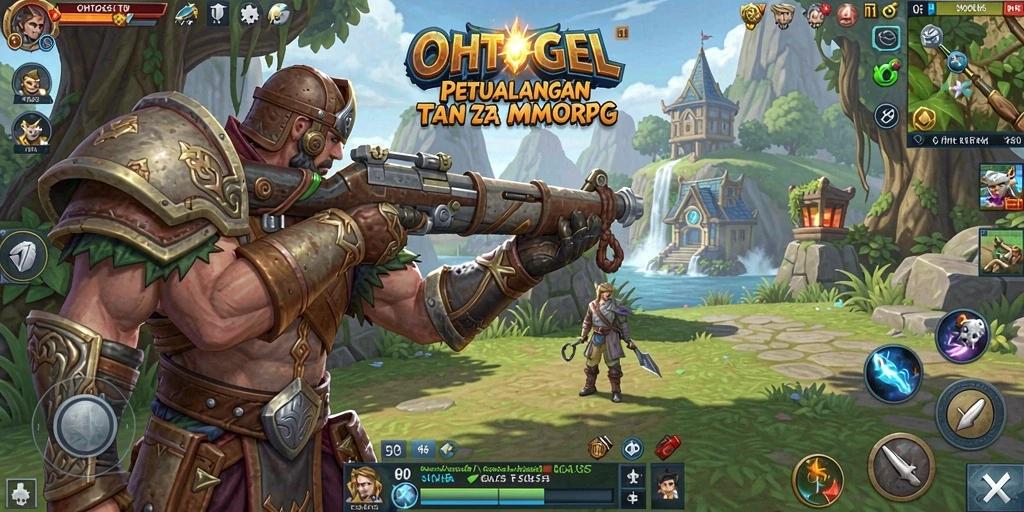 Tangkapan layar OHTOGEL menunjukkan aksi seru dalam pertempuran MMORPG.