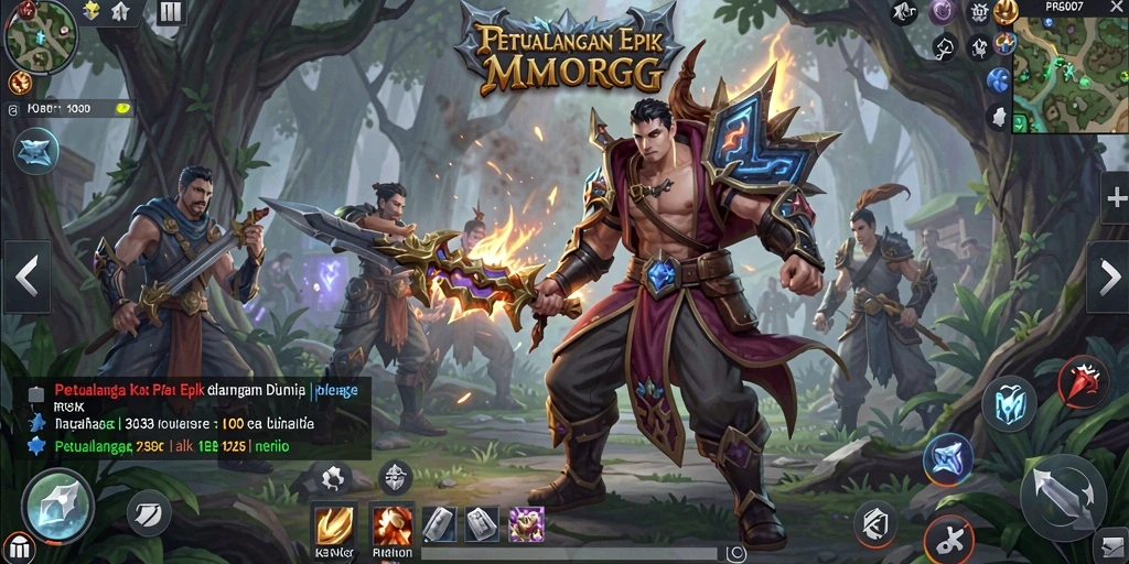 Screenshot PRG007 menampilkan aksi seru dalam pertarungan MMORPG.