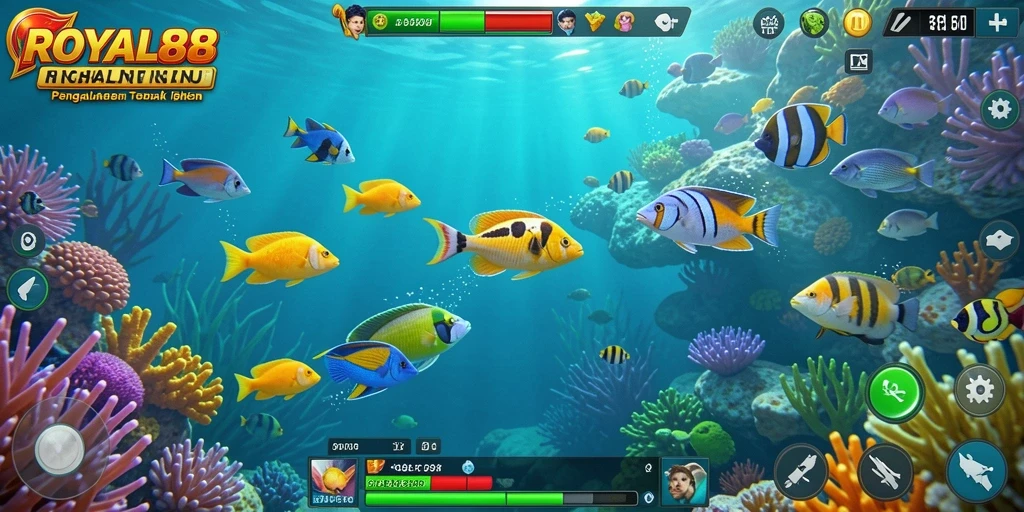 Tangkapan layar gameplay seru dari ROYAL88 menembak ikan.