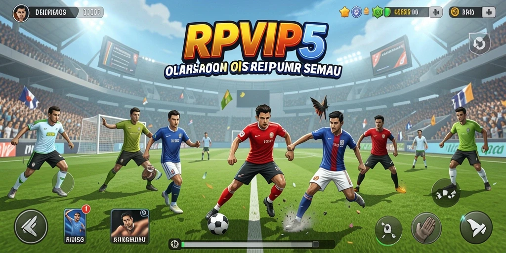 Screenshot RPVIP5 menunjukkan aksi intens dalam pertandingan olahraga.