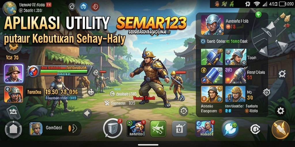 Tampilan utama SEMAR123 dengan fitur-fitur Utility yang menarik.