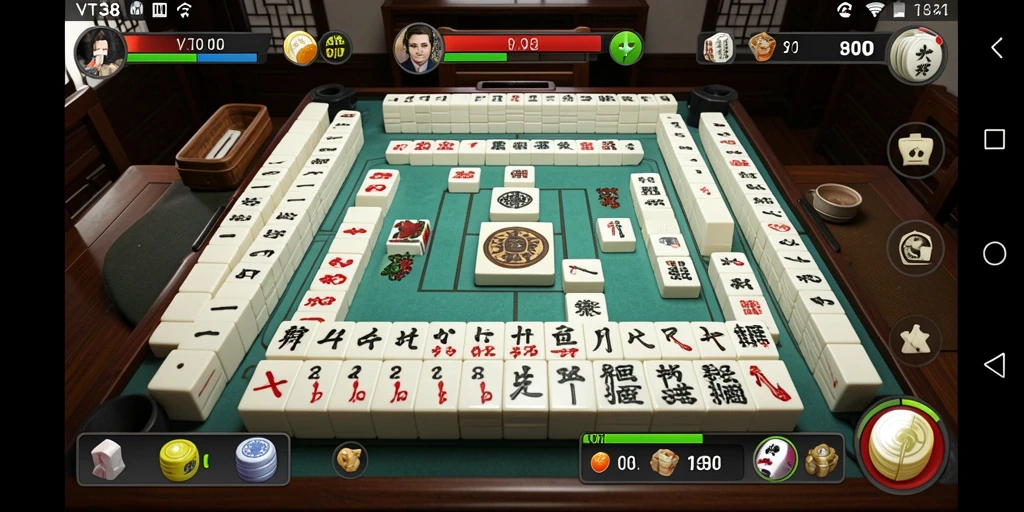 Screenshot utama VT38 menunjukkan gameplay Mahjong yang menarik.