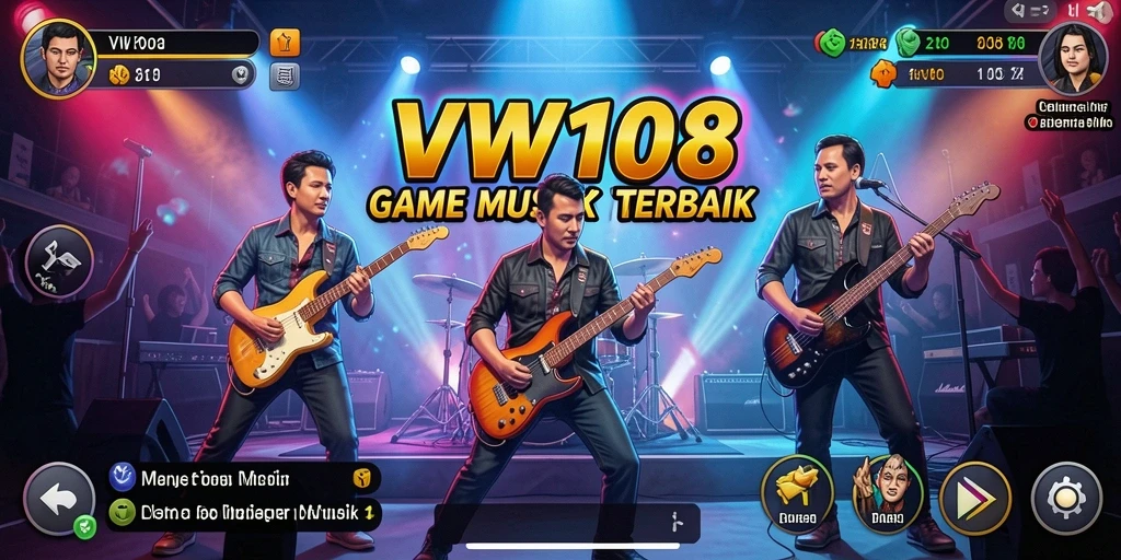 Tampilan gameplay <strong>VW108</strong> yang menarik dan interaktif dengan alat musik virtual.