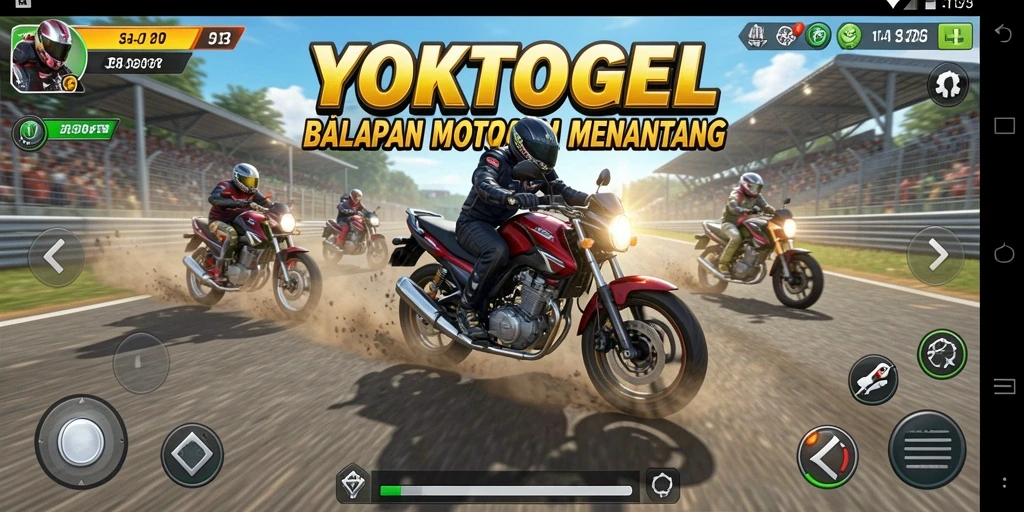 Tampilan gameplay balapan motor yang mendebarkan di YOKTOGEL.